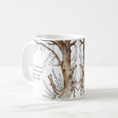 Winter Tree Bijbelvers Aanpasbaar Koffiemok (Voorkant links)
