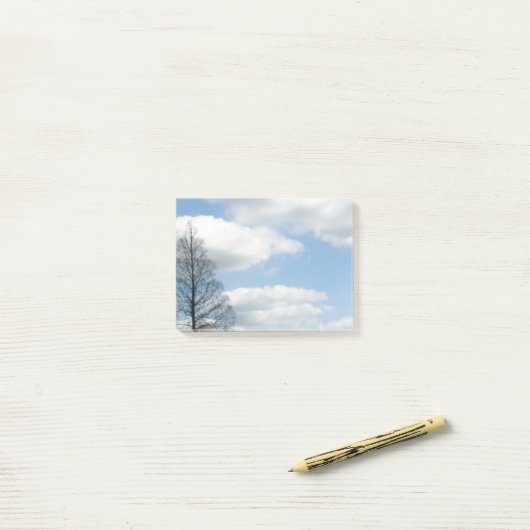 Winter Tree Blue Cloud Sky Post-it® Notes (Op bureau)