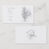 Winter Tree Botanische Zwarte Tekening Natuur Art Visitekaartje (Voorkant / Achterkant)