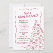 Winter Tree Bow Tying The Knot Vrijgezellenfeest Kaart (Voorkant)