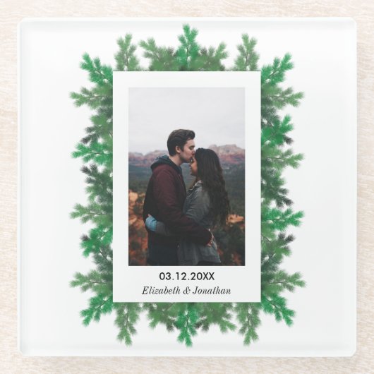 Winter Tree Branches Glazen Onderzetter (Voorkant)