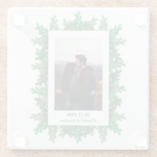 Winter Tree Branches Glazen Onderzetter (Achterkant)