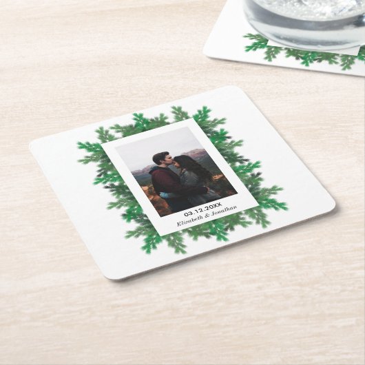 Winter Tree Branches Kartonnen Onderzetters (Schuin)