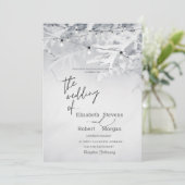 Winter Tree Branches Sneeuwbruiloft Kaart (Staand voorkant)