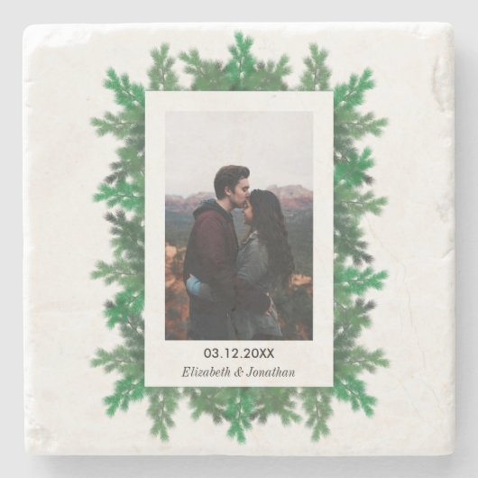 Winter Tree Branches Stenen Onderzetter (Voorkant)