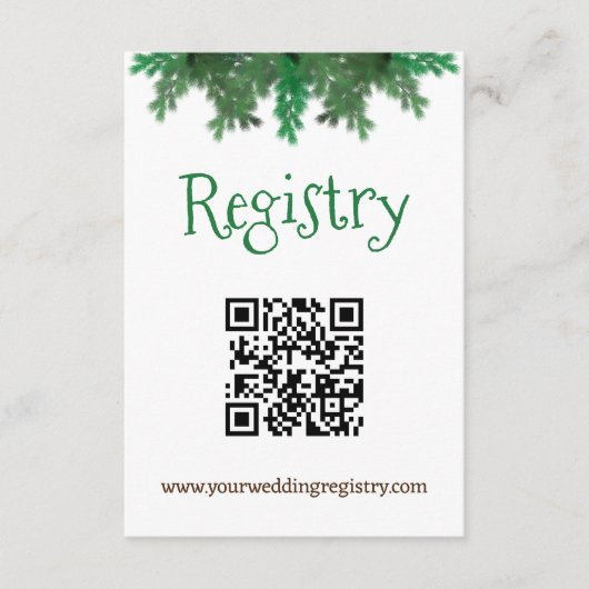 Winter Tree Branches Vrijgezellenfeest Registry Informatiekaartje (Voorkant)