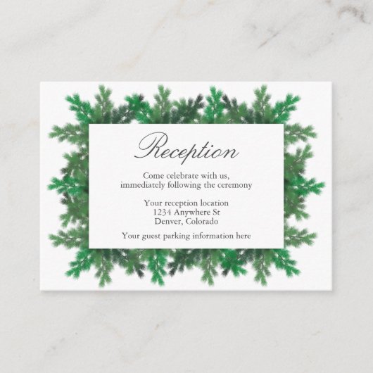 Winter Tree Branches Wedding Reception Kaart (Voorkant)