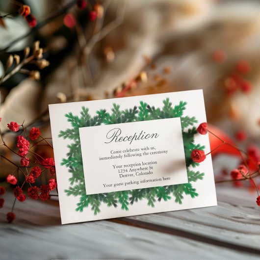 Winter Tree Branches Wedding Reception Kaart