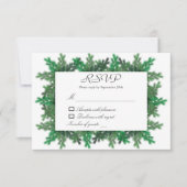 Winter Tree Branches Wedding RSVP Kaart (Voorkant)