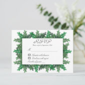 Winter Tree Branches Wedding RSVP Kaart (Staand voorkant)