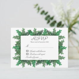 Winter Tree Branches Wedding RSVP Kaart