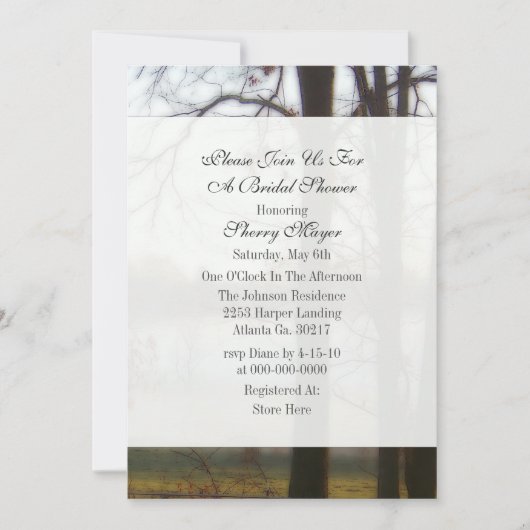 Winter Tree Bridal Shower Invitations Kaart (Voorkant)