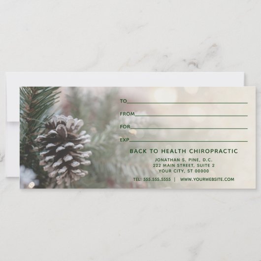 Winter Tree Chiropractic Holiday Cadeaucertificaat (Achterkant)