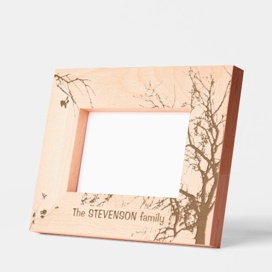 Winter Tree Family Name Laser geëtst Afbeelding Li Gegraveerde Lijstjes (Links)