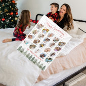 Winter Tree Family Photo Collage Vrolijk Kerstfees Fleece Deken