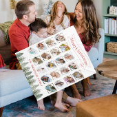 Winter Tree Family Photo Collage Vrolijk Kerstfees Fleece Deken