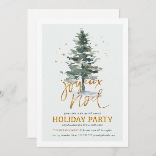 Winter Tree Holiday partijuitnodiging Kaart (Voorkant / Achterkant)