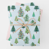 Winter Tree Holiday Trio Cadeauverpakking Inpakpapier Vel (In situ)