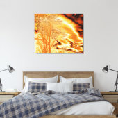 Winter Tree in Molten Gold op Wrapped Canvas Print (Insitu (Slaapkamer))