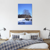 Winter Tree Lyme Park Holiday Card Canvas Afdruk (Insitu (Slaapkamer))