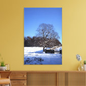 Winter Tree Lyme Park Holiday Card Canvas Afdruk (Insitu (Woonkamer))