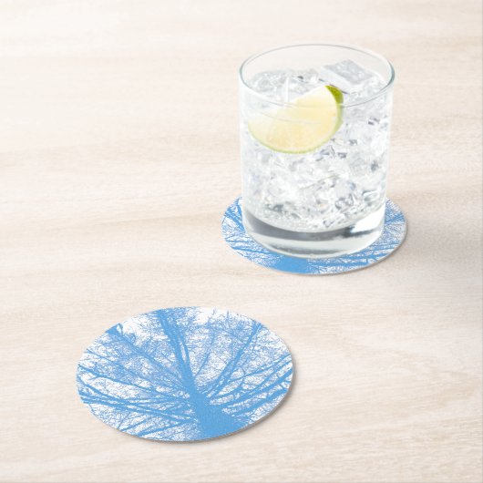 WINTER TREE RONDE KARTONNEN ONDERZETTER (Insitu)