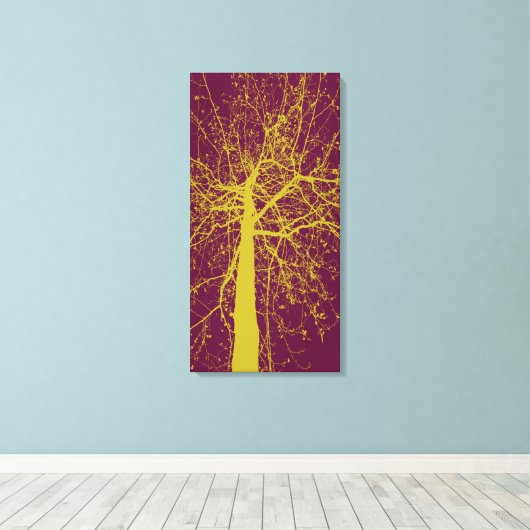 Winter Tree Silhouette Canvas Afdruk (Insitu (Houten vloer))