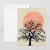 Winter Tree Silhouette Sun Briefkaart (Voorkant / Achterkant)