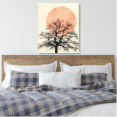 Winter Tree Silhouette Sun Canvas Afdruk (Insitu (Slaapkamer))