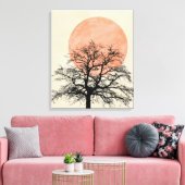 Winter Tree Silhouette Sun Canvas Afdruk (Insitu (Woonkamer))
