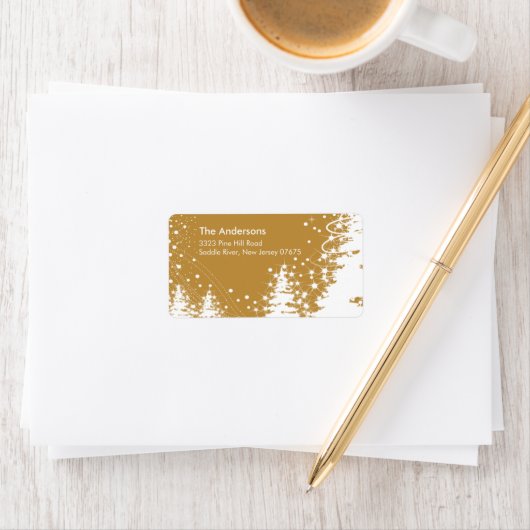 Winter Tree Sneeuwscène Retouradres Label (Insitu)