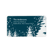 Winter Tree Sneeuwscène Retouradres Label (Voorkant)