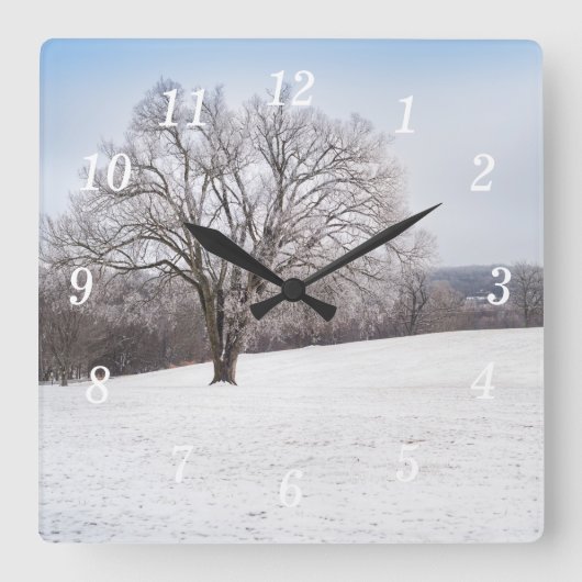 Winter Tree Wandklok (Voorkant)