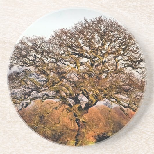 WINTER TREE ZANDSTEEN ONDERZETTER (Voorkant)