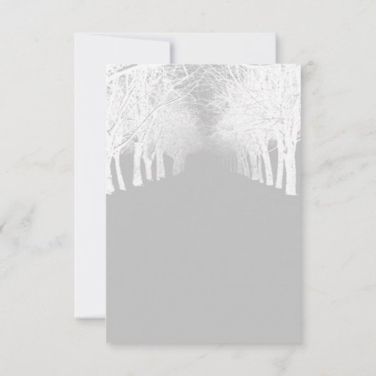 Winter Trees Avenue Elegant Huwelijk RSVP Kaartje (Achterkant)