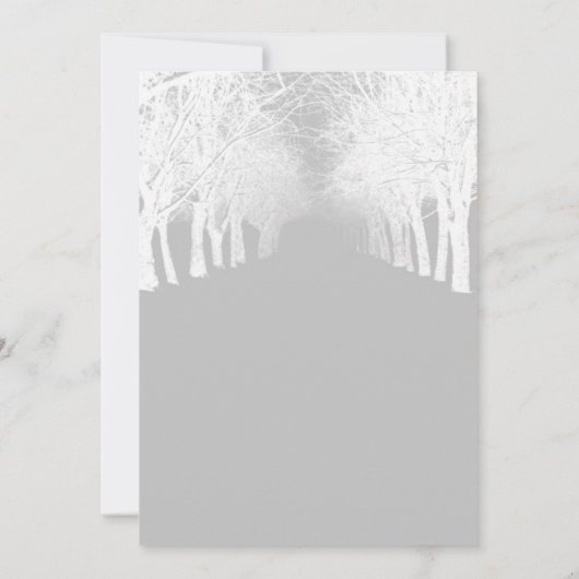 Winter Trees Avenue Elegante bruiloft uitnodiging (Achterkant)
