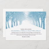 Winter Trees Avenue Horizontal Wedding Invite Kaart (Voorkant / Achterkant)