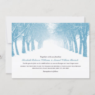 Winter Trees Avenue Horizontal Wedding Invite Kaart