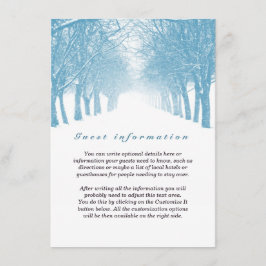 Winter Trees Avenue Wedding Insert Kaart