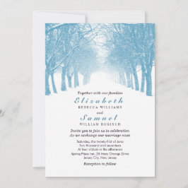 Winter Trees Avenue Wedding Invitation Kaart