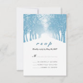 Winter Trees Avenue Wedding RSVP Kaart (Voorkant)
