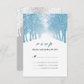 Winter Trees Avenue Wedding RSVP Kaart (Voorkant / Achterkant)