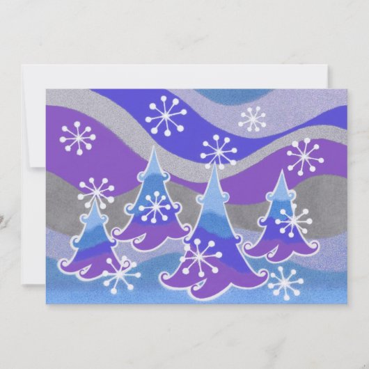 Winter Trees Blue-uitnodiging Kaart (Voorkant)