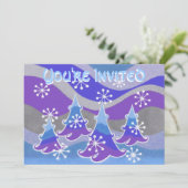 Winter Trees blue "You're Uitnodigd"-uitnodiging Kaart (Staand voorkant)
