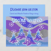 Winter Trees blue "You're Uitnodigd"-uitnodiging Kaart (Voorkant / Achterkant)