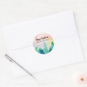 Winter Trees Christmas Holiday Ronde Sticker (Envelop)