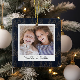 Winter Trees Double Sided Persoonlijke Foto Keramisch Ornament