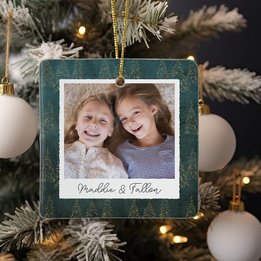 Winter Trees Double Sided Persoonlijke Foto Keramisch Ornament