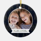 Winter Trees Double Sided Persoonlijke Foto Keramisch Ornament (Voorkant)