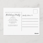Winter Trees Elegant Green Forest Holiday Party Briefkaart (Achterkant)